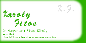 karoly fitos business card